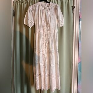 GAP White Long Sleeve Lace Dress